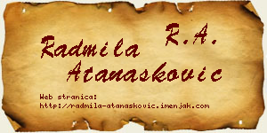 Radmila Atanasković vizit kartica